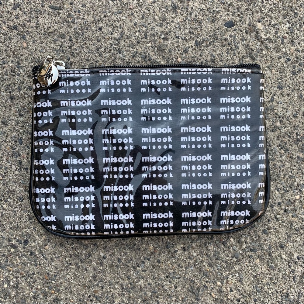 Misook Black & White Logo Print Coin Purse/Wallet